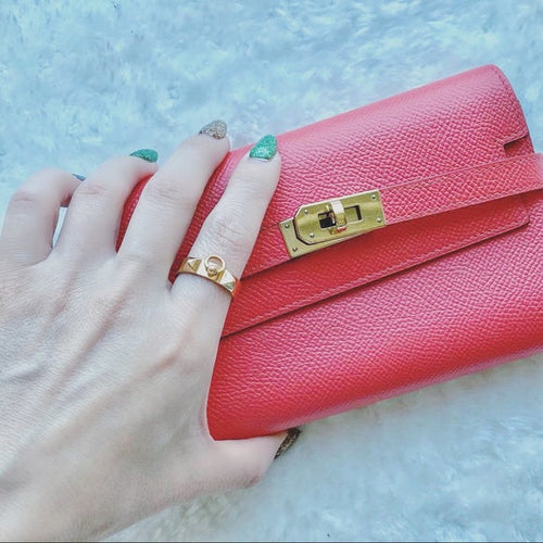 HERMES Collier de Chien rose gold ring