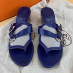 HERMES sandals caraibes toile H Panama