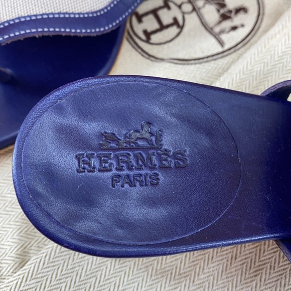 HERMES sandals caraibes toile H Panama