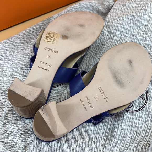 HERMES sandals caraibes toile H Panama