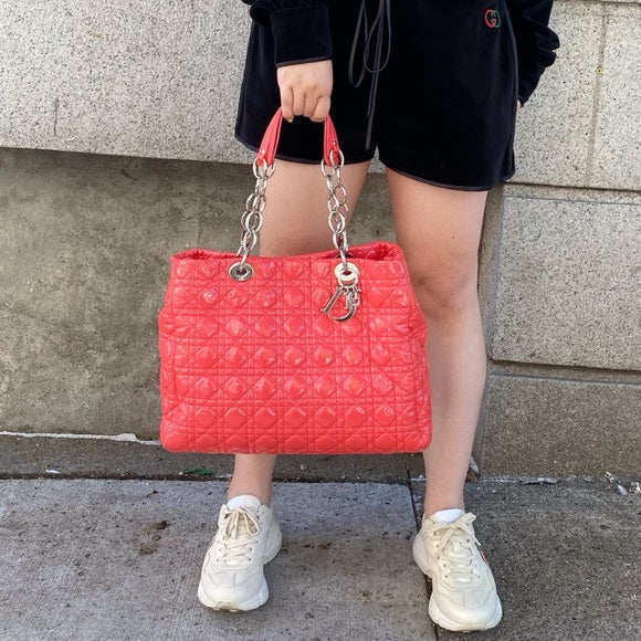 Lady Dior patent leather soft cannage tote TWS