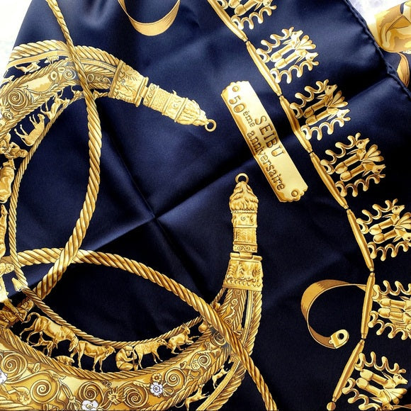 HERMES SEIBU 50th Anniversaire silk scarf