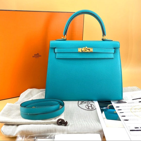 HERMES Bleu Paon KELLY25