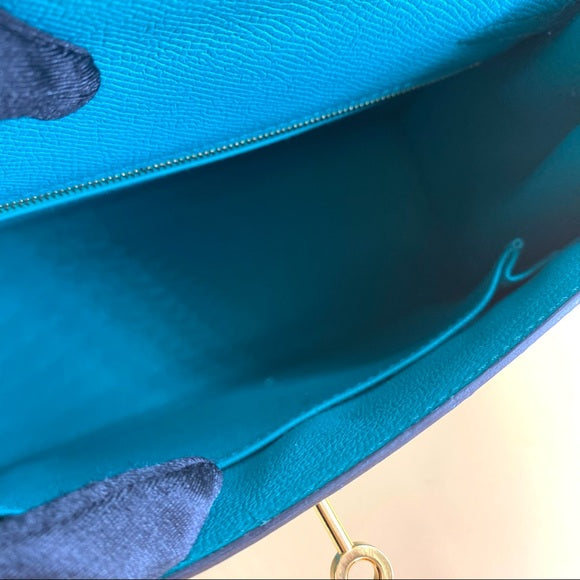 HERMES Bleu Paon KELLY25