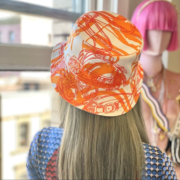 Hermes two side silk bucket hat