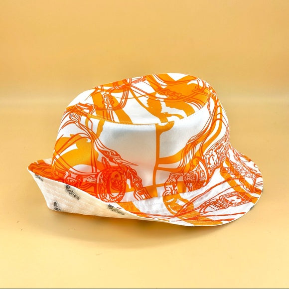 Hermes two side silk bucket hat