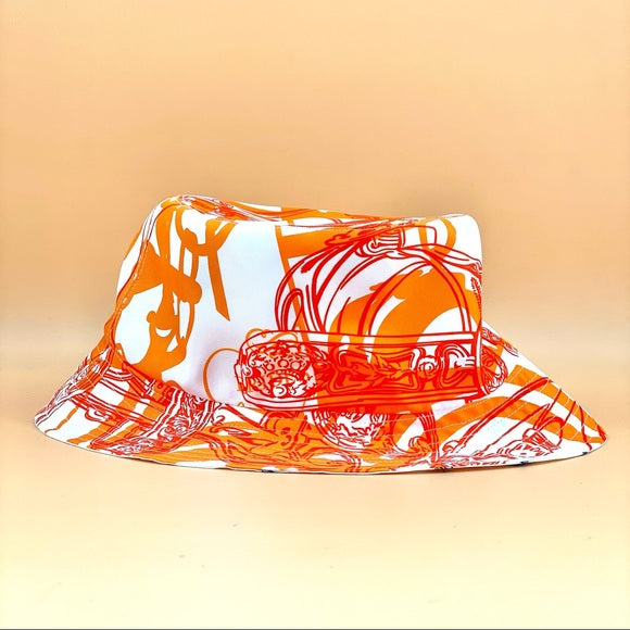 Hermes two side silk bucket hat