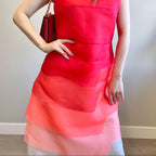 FENDI 100% silk Red Gradient Dress