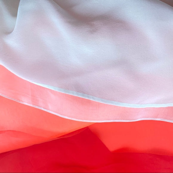FENDI 100% silk Red Gradient Dress