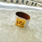 HERMES Kelly Dog leather bracelet white/ gold