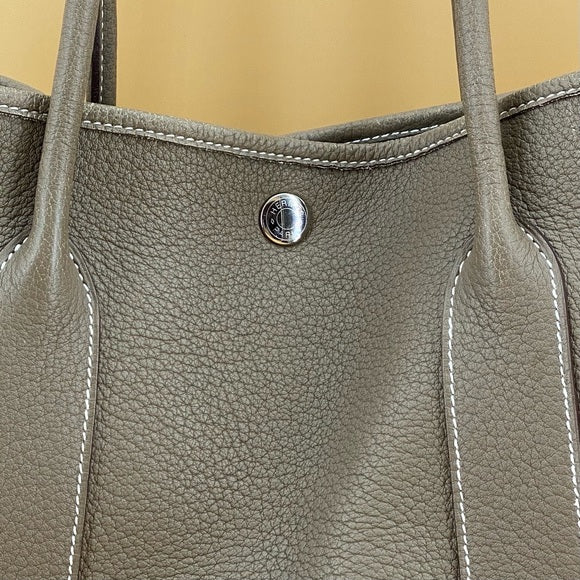 HERMES Garden Party 36 Etoupe leather bag