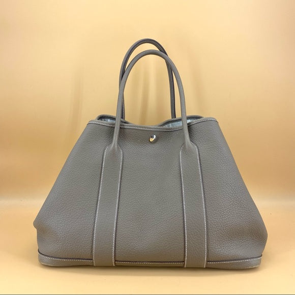 HERMES Garden Party 36 Etoupe leather bag