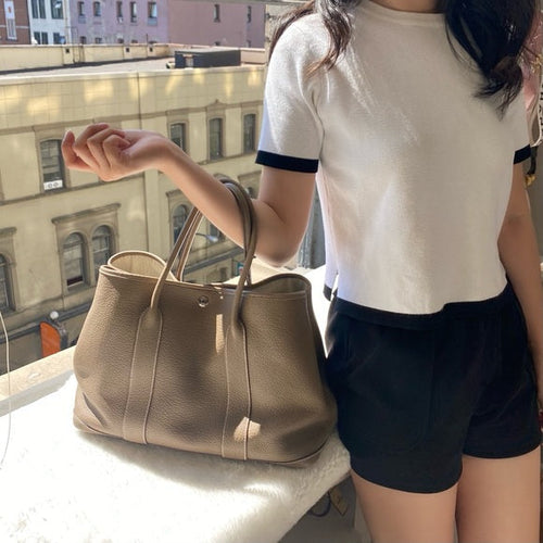 HERMES Garden Party 36 Etoupe leather bag