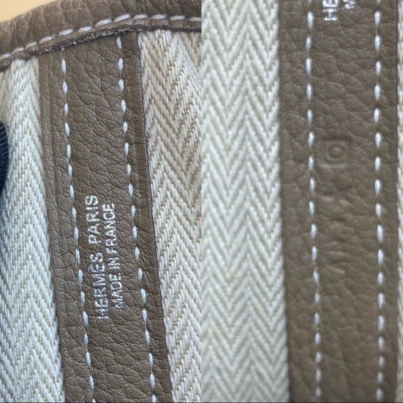 HERMES Garden Party 36 Etoupe leather bag