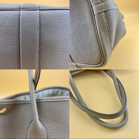 HERMES Garden Party 36 Etoupe leather bag