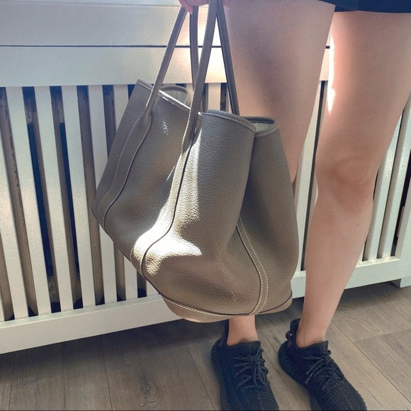 HERMES Garden Party 36 Etoupe leather bag
