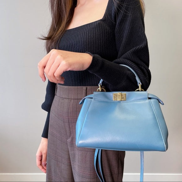 Fendi peekaboo small size leather bag