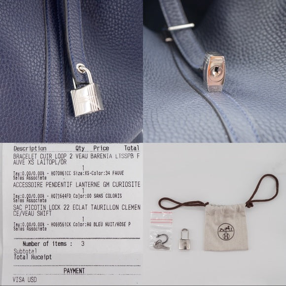 HERMES Picotin22 Dark blue full set