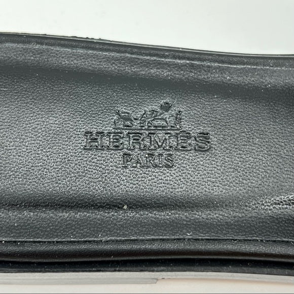 HERMES rivet oran sandals in black leather