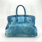 HERMES suede blue Birkin 35cm
