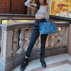 HERMES suede blue Birkin 35cm