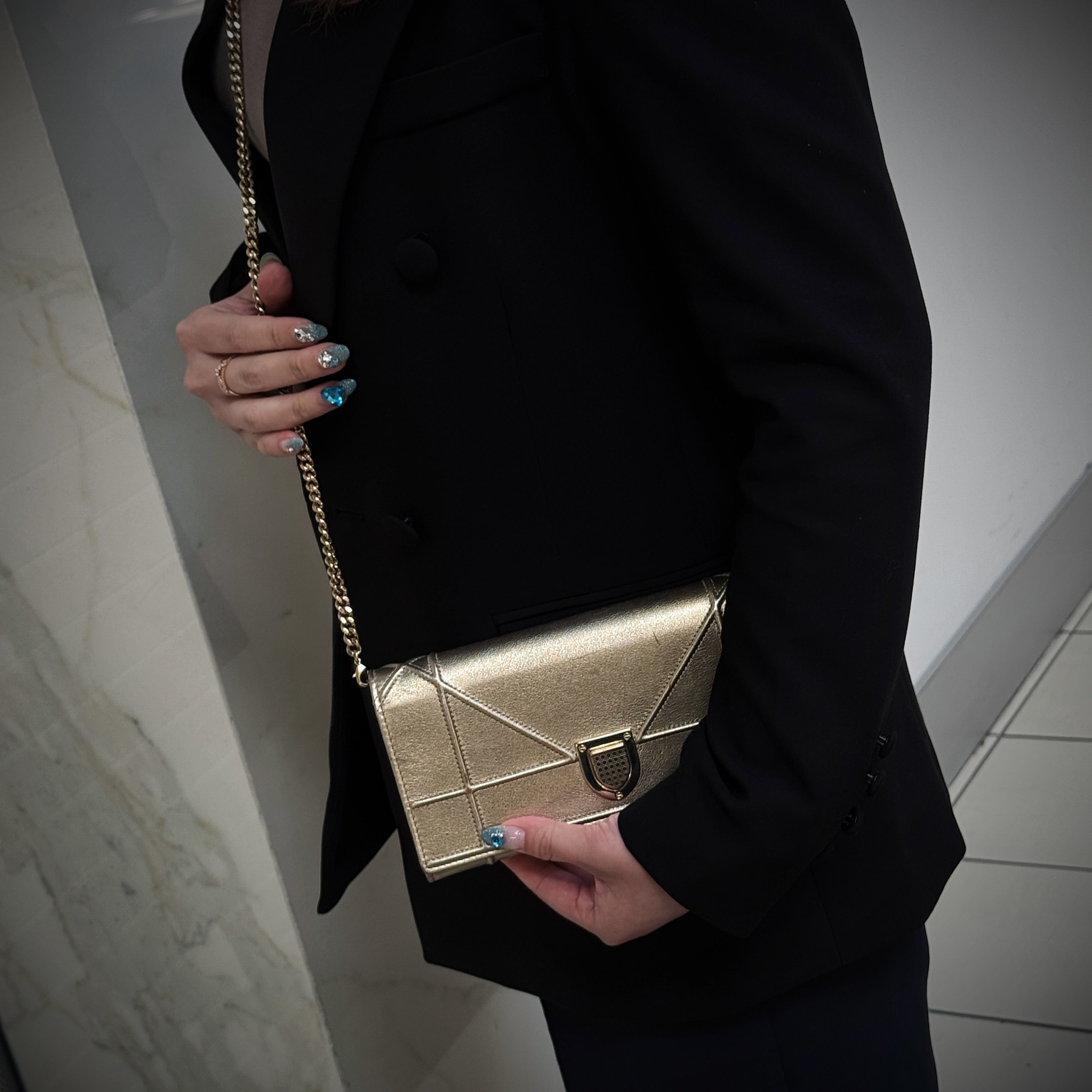 Christian Dior Diorama Croisière patent leather Wallet on Chain TWS