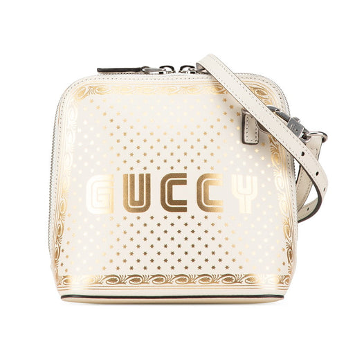 Gucci GUCCY SEGA Print Leather Shoulder Bag