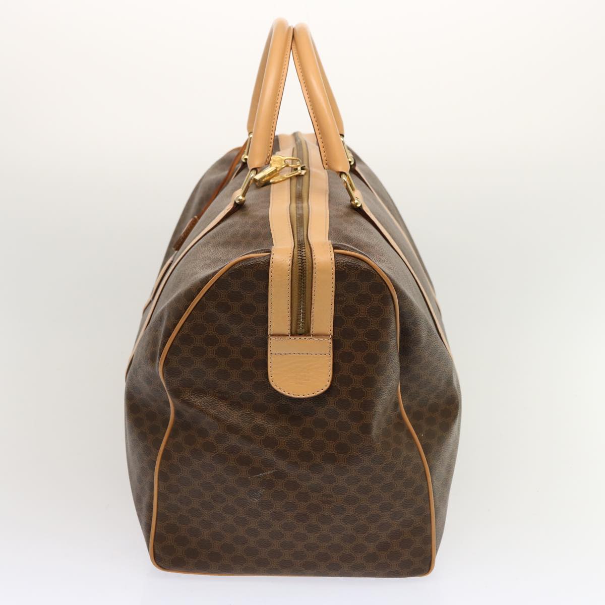 CELINE Macadam Canvas Boston Bag PVC Brown  mr049
