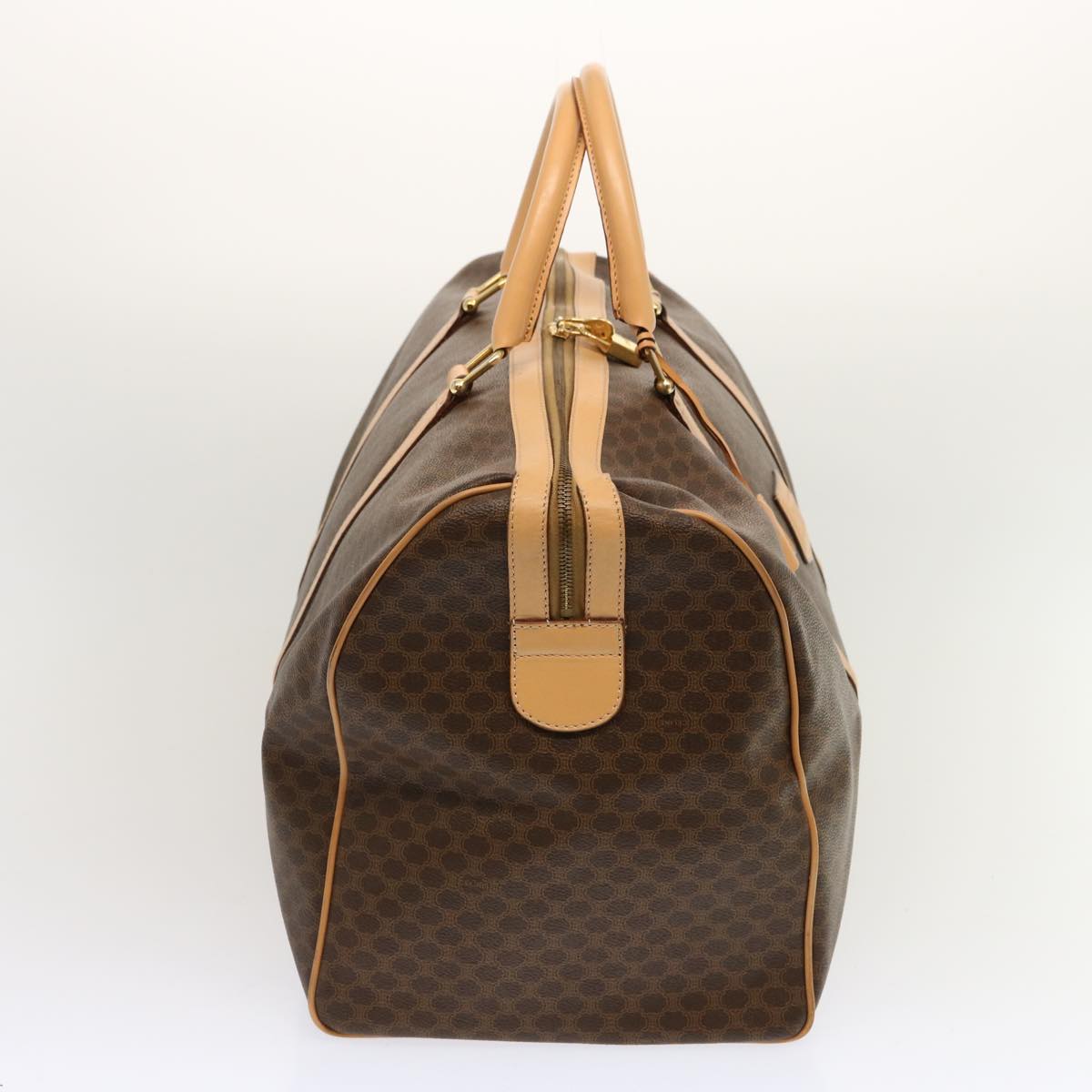 CELINE Macadam Canvas Boston Bag PVC Brown  mr049