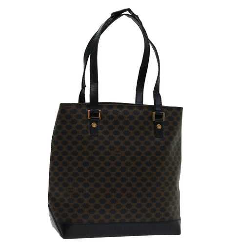 CELINE Macadam Canvas Tote Bag PVC Black Brown  mr055