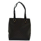 CELINE Macadam Canvas Tote Bag PVC Black Brown  mr055