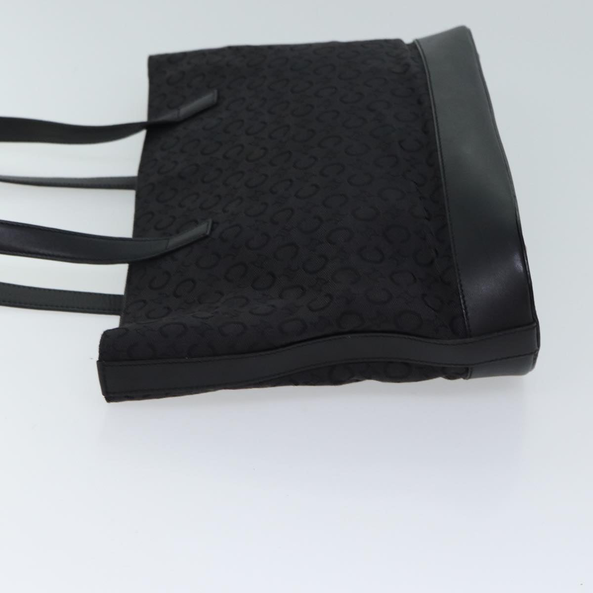 CELINE C Macadam Canvas Tote Bag Black Auth mr122