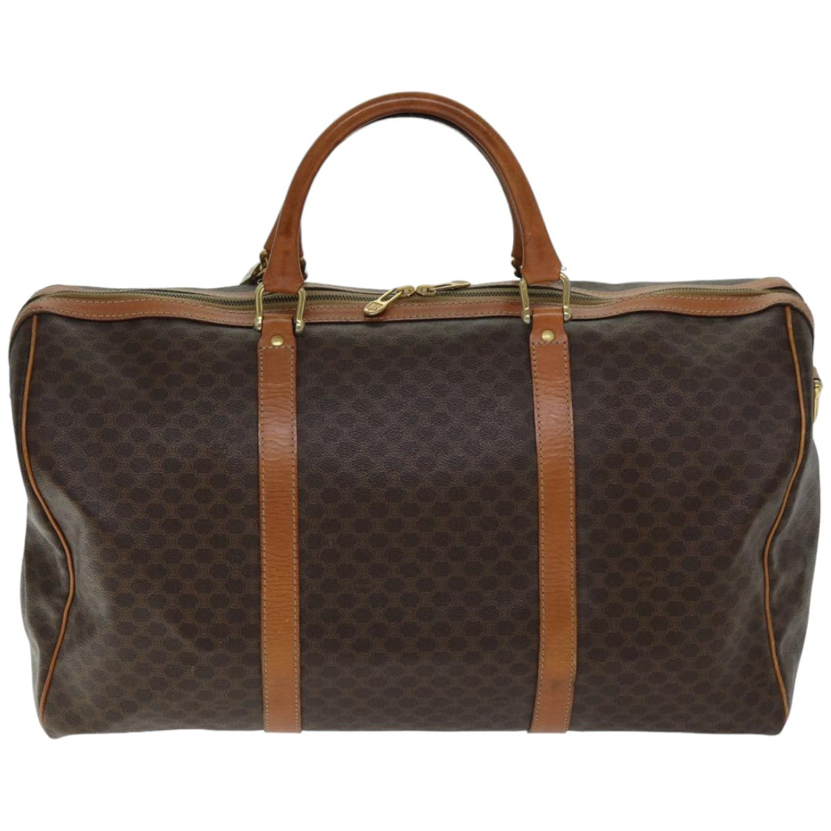 CELINE Macadam Canvas Boston Bag PVC 2way Brown  mr163