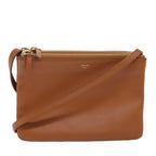 CELINE Trio Shoulder Bag Leather Brown  mr168