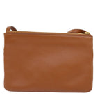CELINE Trio Shoulder Bag Leather Brown  mr168