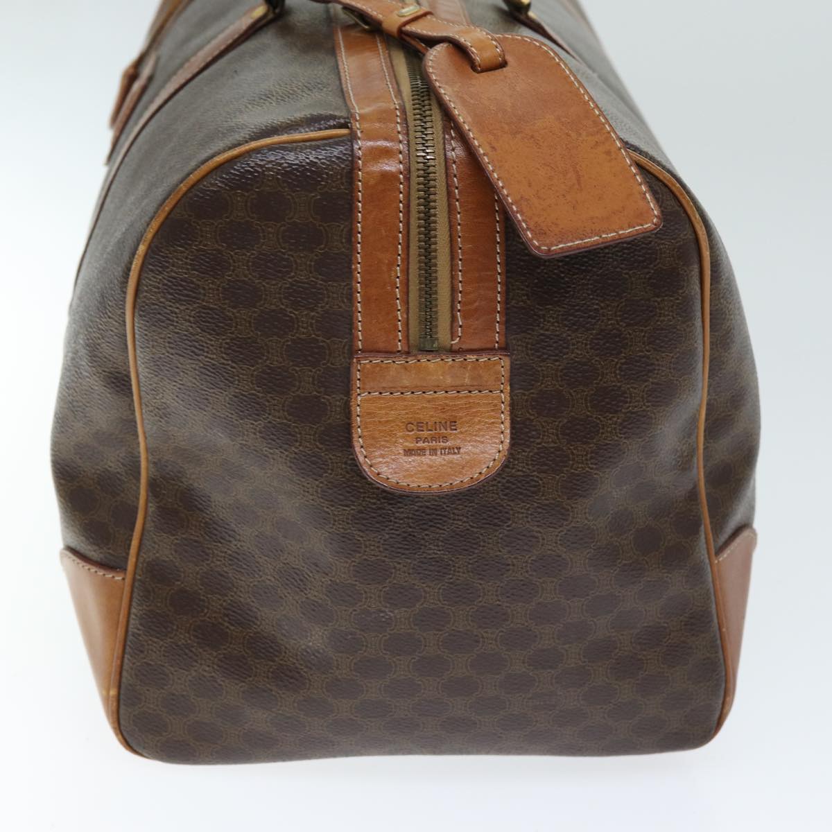 CELINE Macadam Canvas Boston Bag PVC Brown Auth mr172