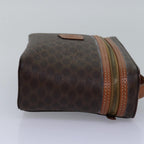 CELINE Macadam Canvas Vanity Hand Bag PVC Brown Auth mr247