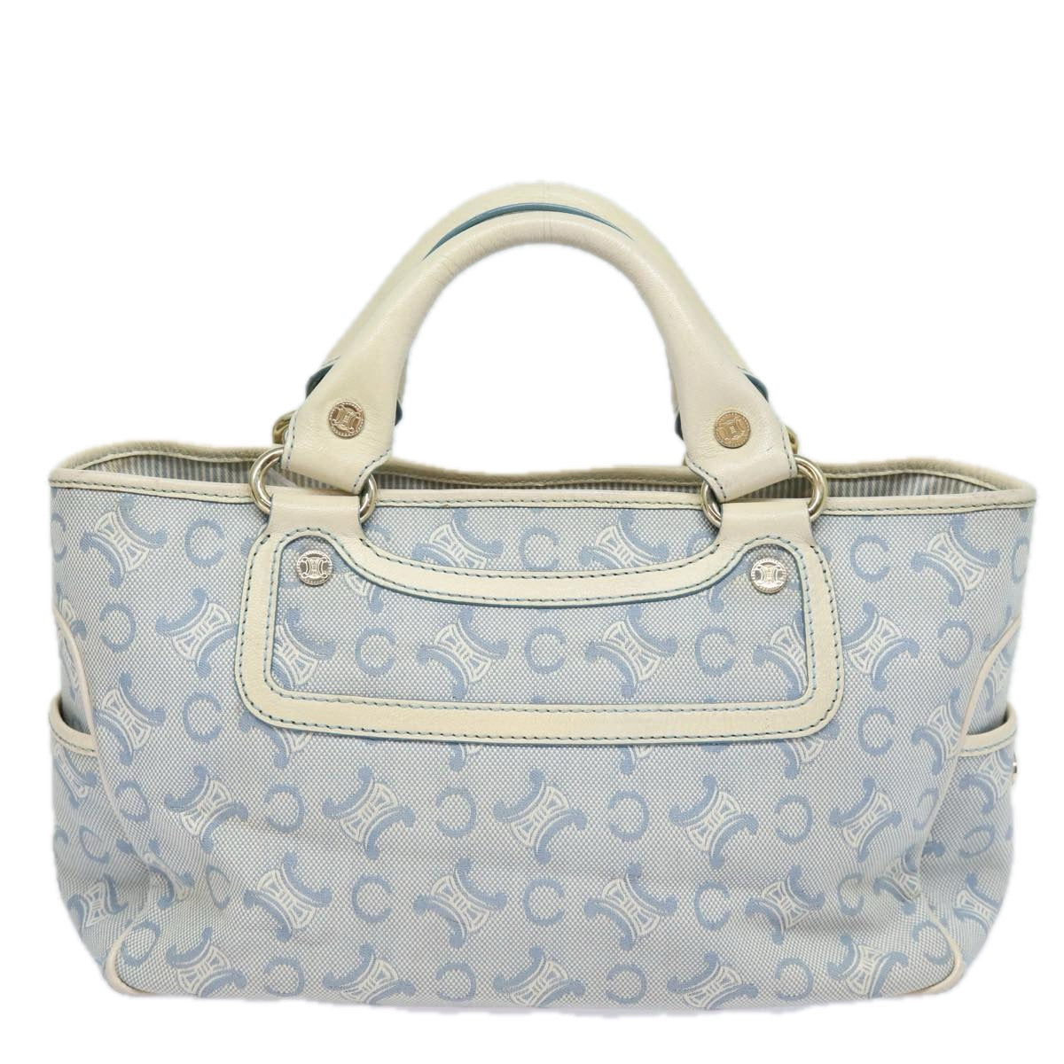 CELINE C Macadam Canvas Hand Bag Light Blue Auth mr302