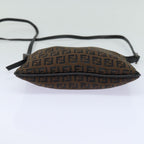 FENDI Zucchino Canvas Shoulder Bag Brownmr304