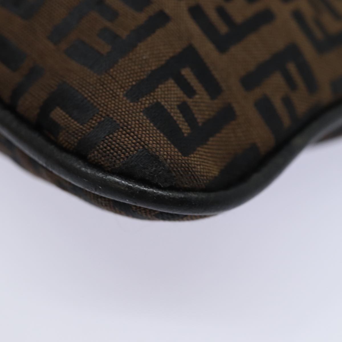 FENDI Zucchino Canvas Shoulder Bag Brownmr304