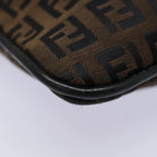 FENDI Zucchino Canvas Shoulder Bag Brownmr304