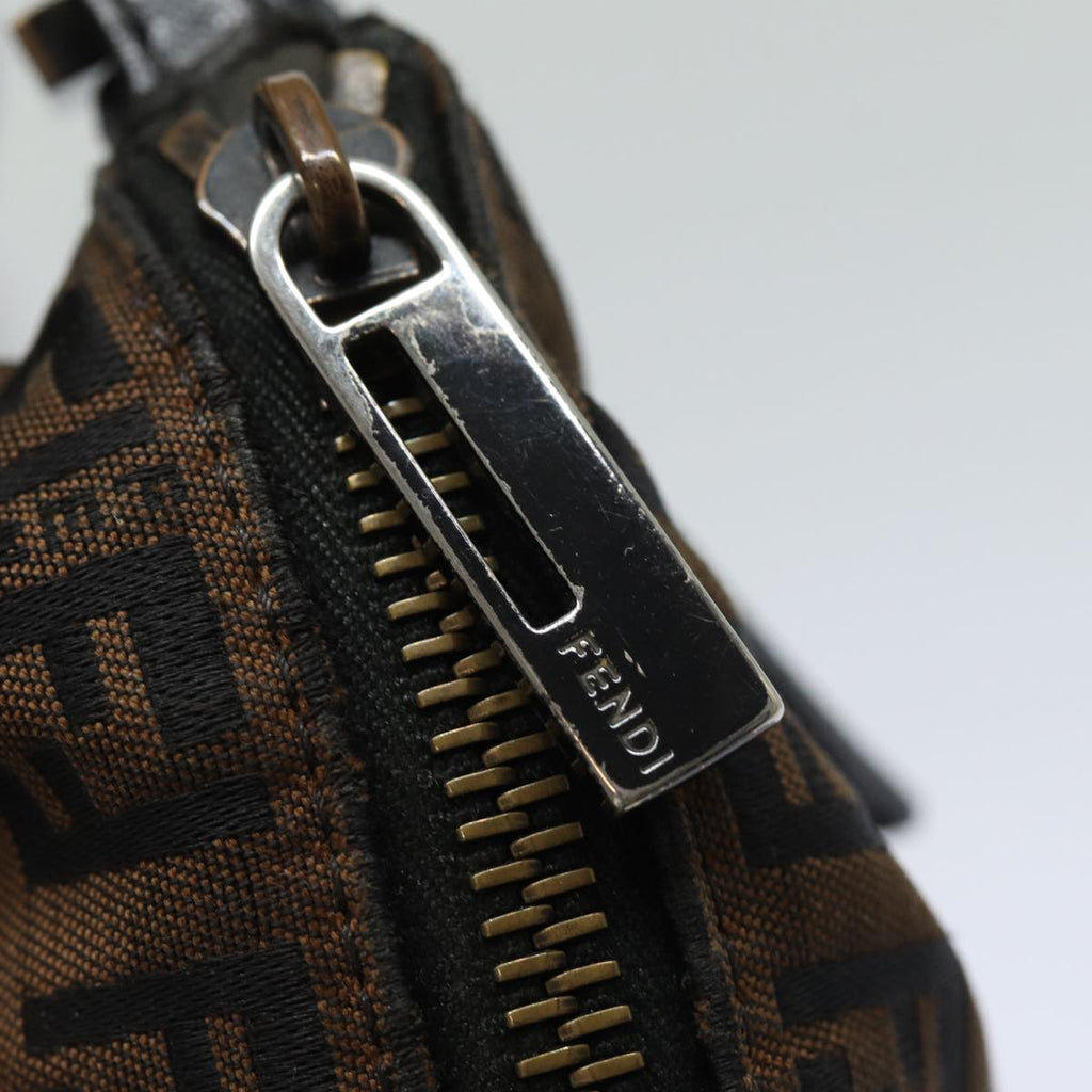 FENDI Zucchino Canvas Shoulder Bag Brownmr304