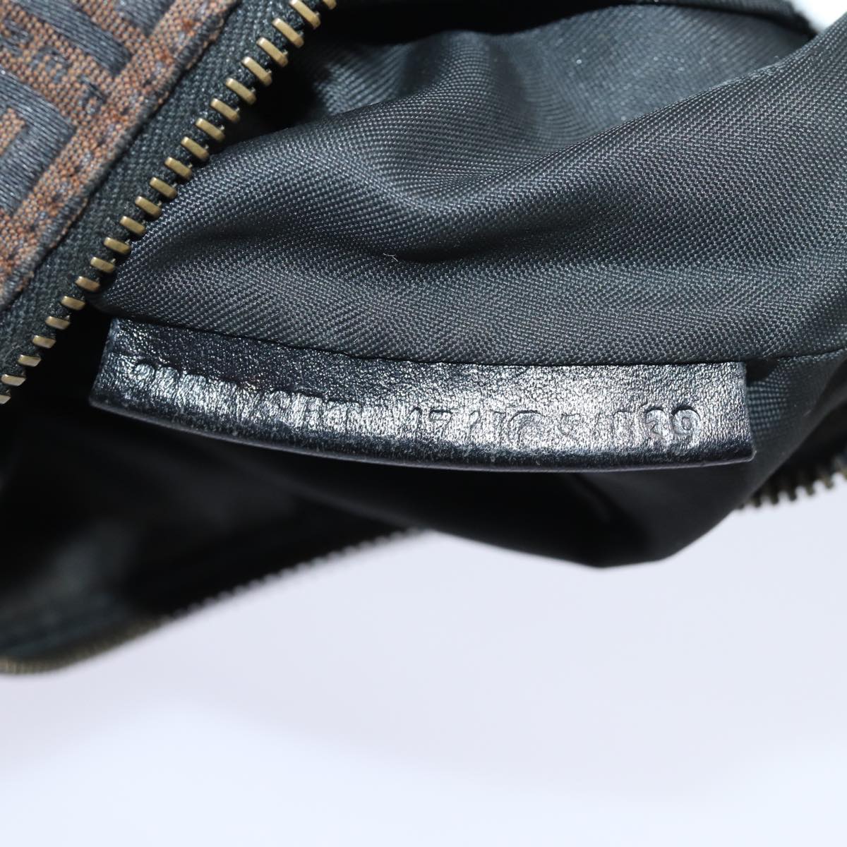 FENDI Zucchino Canvas Shoulder Bag Brownmr304
