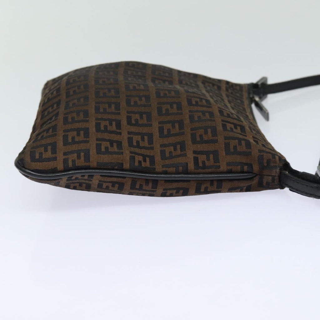 FENDI Zucchino Canvas Shoulder Bag Brownmr304