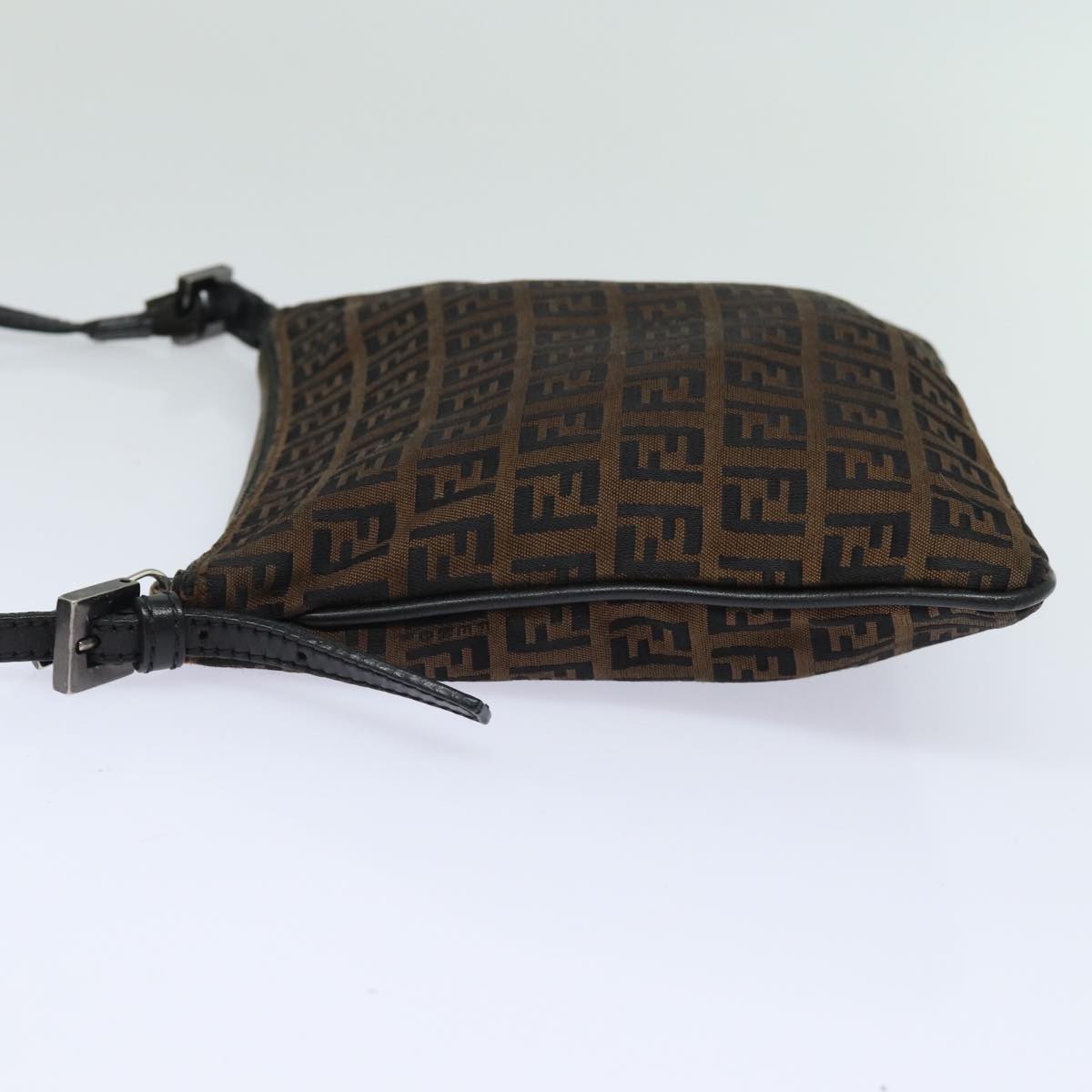 FENDI Zucchino Canvas Shoulder Bag Brownmr304