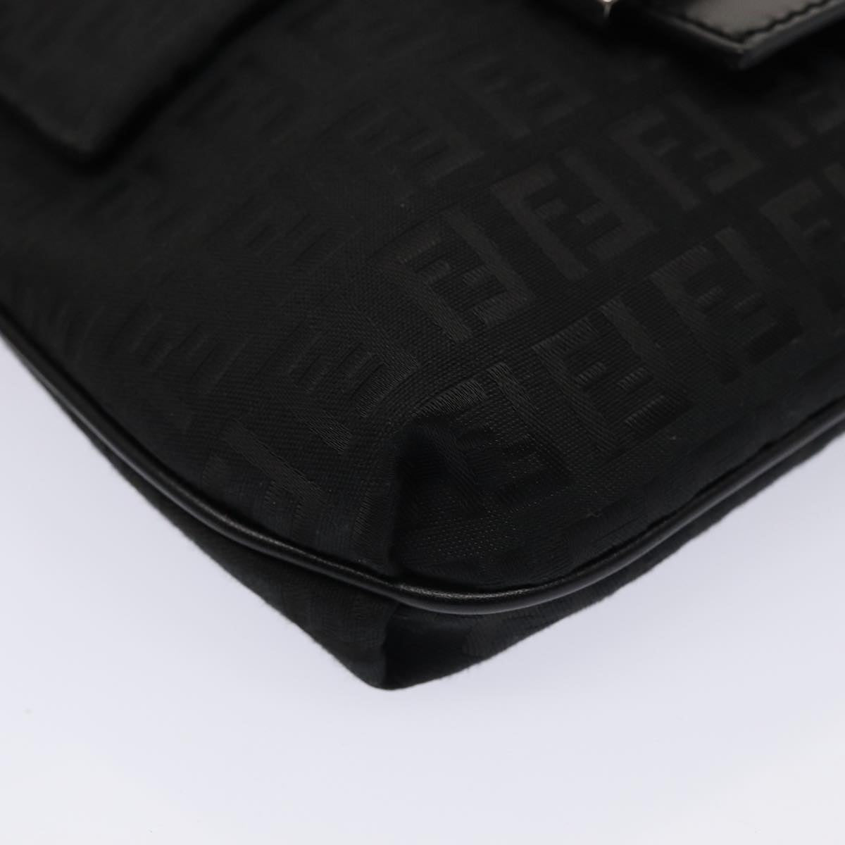 FENDI Zucchino Canvas Mamma Shoulder Bag Blackmr359