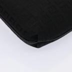 FENDI Zucchino Canvas Mamma Shoulder Bag Blackmr359