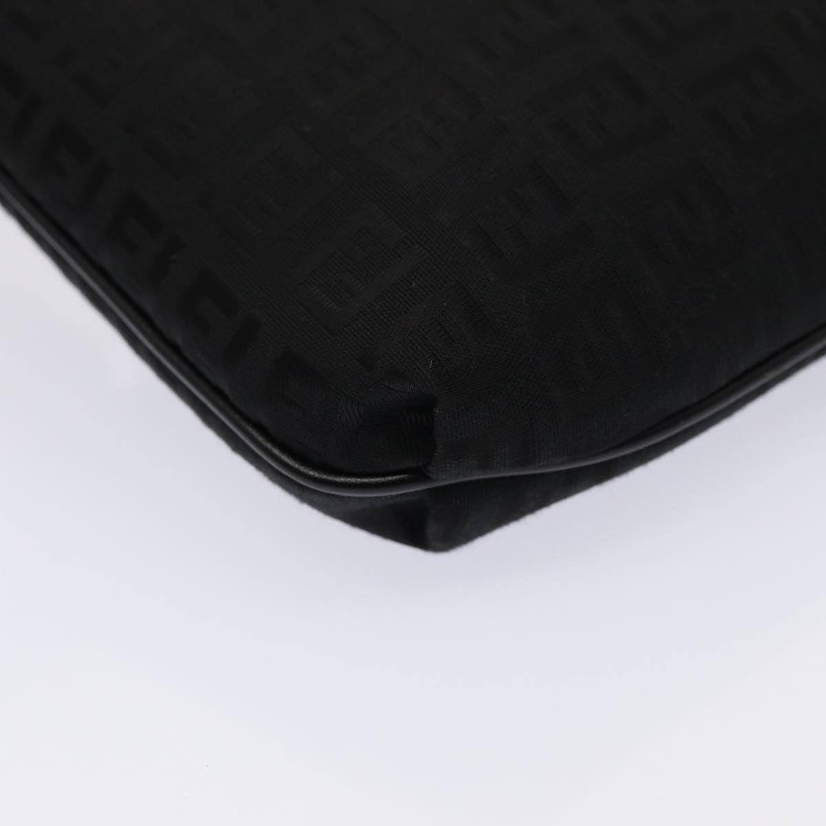 FENDI Zucchino Canvas Mamma Shoulder Bag Blackmr359
