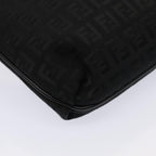 FENDI Zucchino Canvas Mamma Shoulder Bag Blackmr359