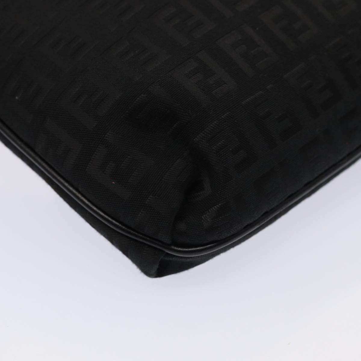 FENDI Zucchino Canvas Mamma Shoulder Bag Blackmr359